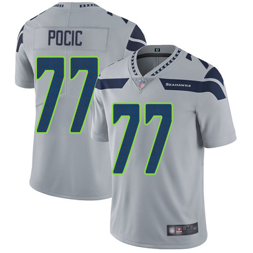 Seattle Seahawks Limited Grey Men Ethan Pocic Alternate Jersey NFL Football 77 Vapor Untouchable